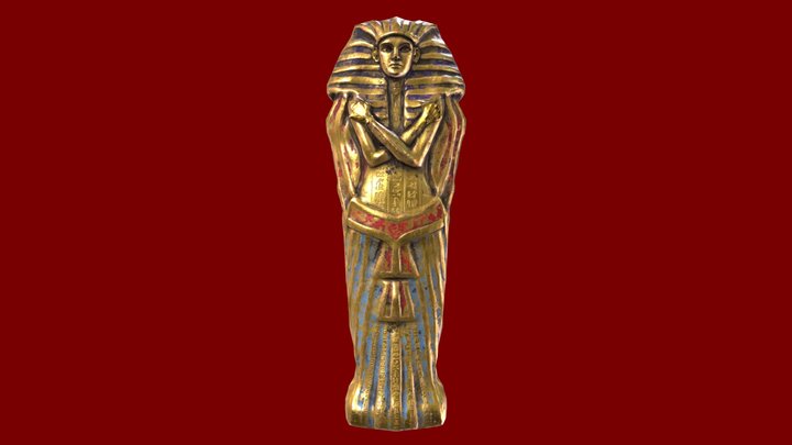 Golden Ancient Egyptian Sarcophagus 3D Model