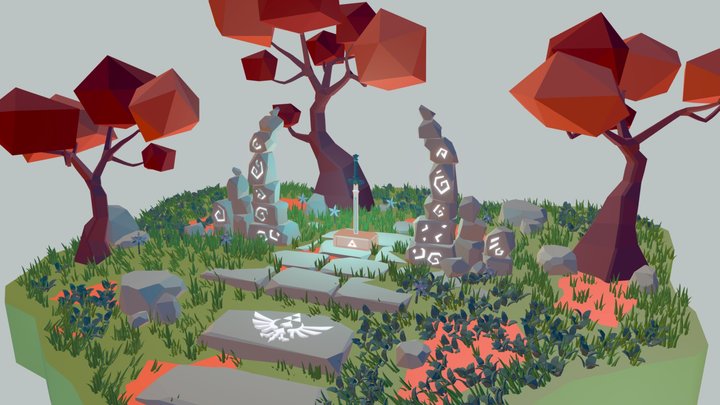 Goddess Sword Diorama 3D Model