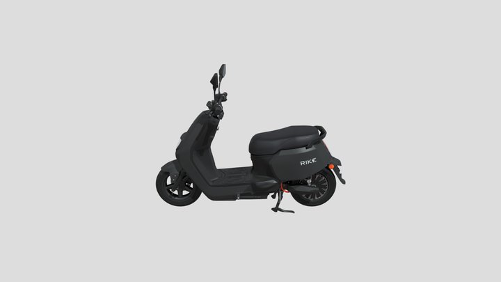 Matte Black Scooter 3D Model