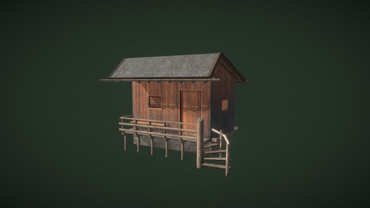 Mountain Hut 3D Model