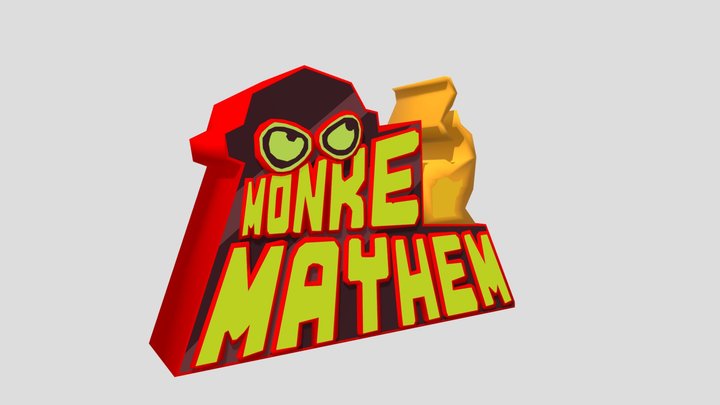 3D Monke Mayhem Logo – Kostenloses 3D-Modell STL
