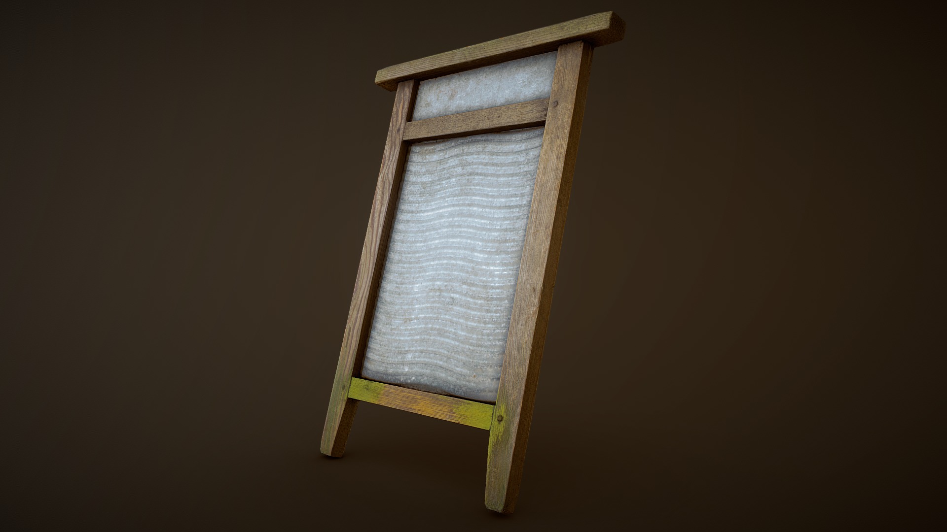 3D model Washboard - This is a 3D model of the Washboard. The 3D model is about a wooden chair with a cushion.