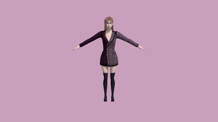 Agate - Female character in tweed jacket 3D Model