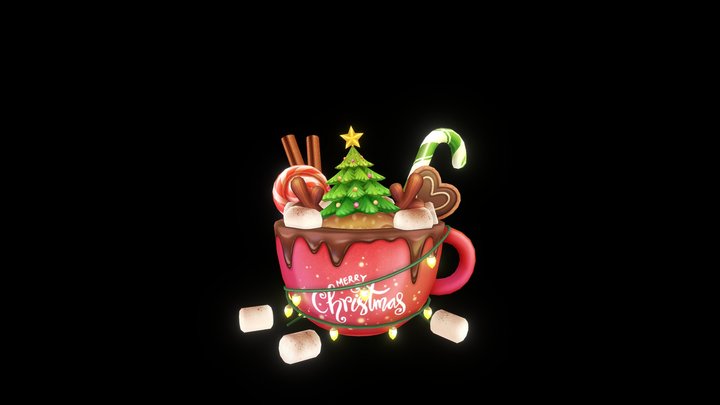 Christmas Cup 3D Model