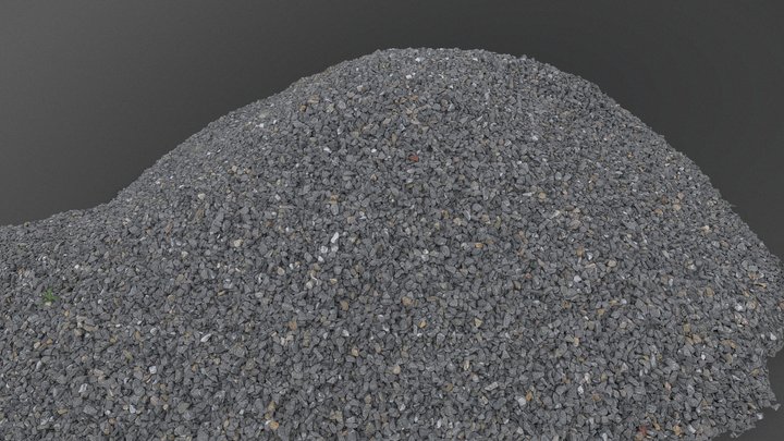 Large gray paving gravel heap 3D Model