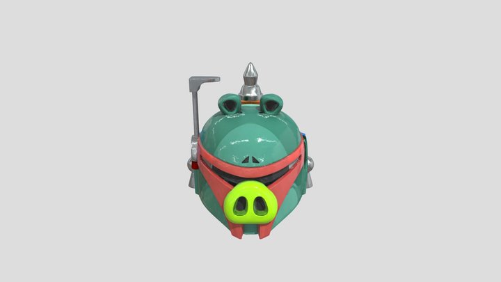 Angry Birds Star Wars Boba Fett Pig 3D Model