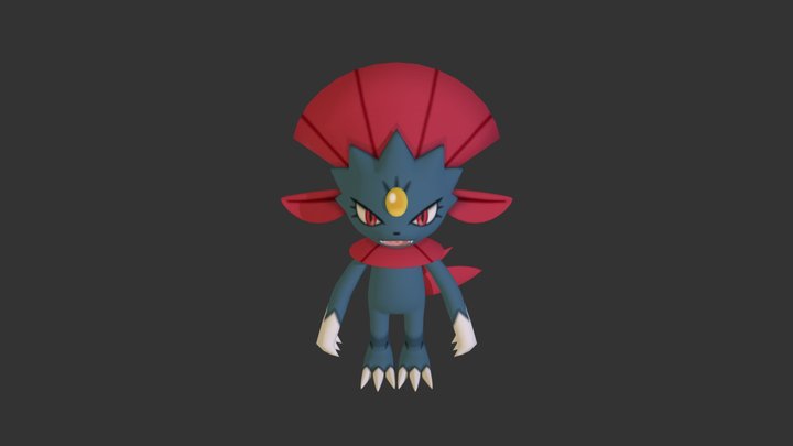 Weavile Standing - X/Y 3D Model