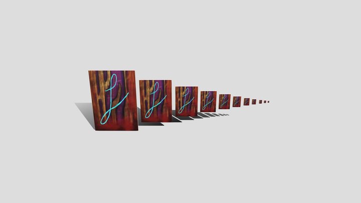 All A0-A10 Paper/Poster Dimensions 3D Model