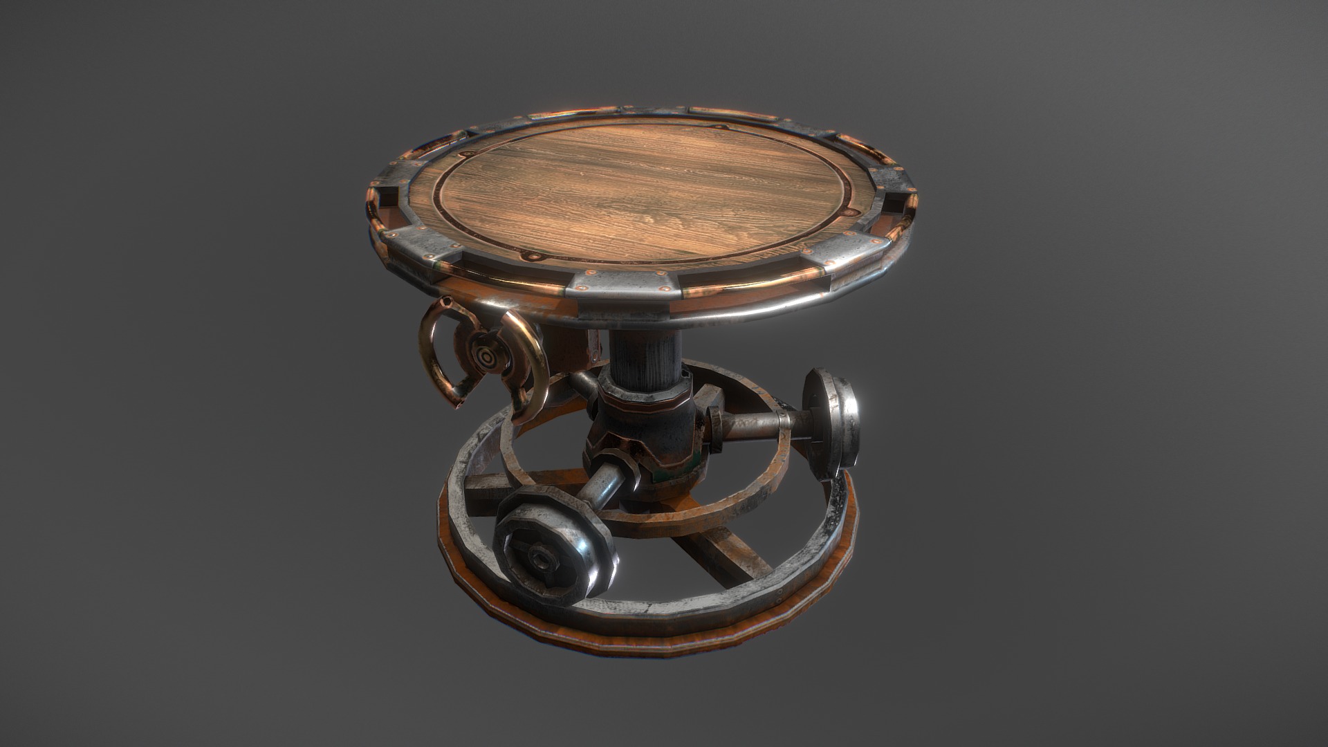 3D model Round Table - This is a 3D model of the Round Table. The 3D model is about a silver and gold object.