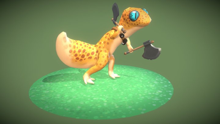 Lizard Raider - Hand Painted 3D Model