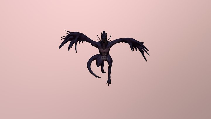 Low Poly Shadow Lugia 3D Model