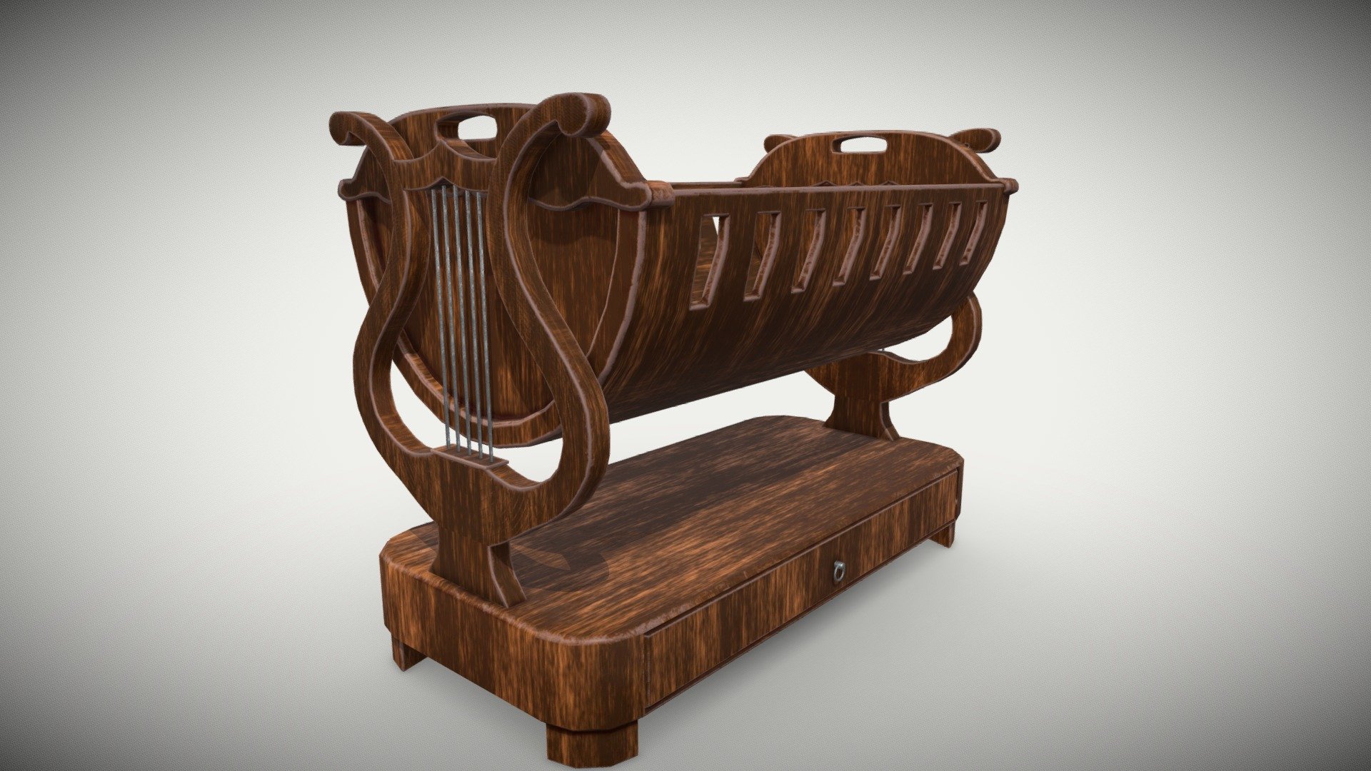 Stylized cradle for children bed PBR game ready - Buy Royalty Free 3D ...