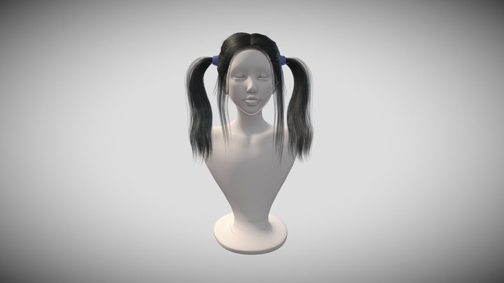 3D model Game Hair - Female Hairstyle V2 VR / AR / low-poly