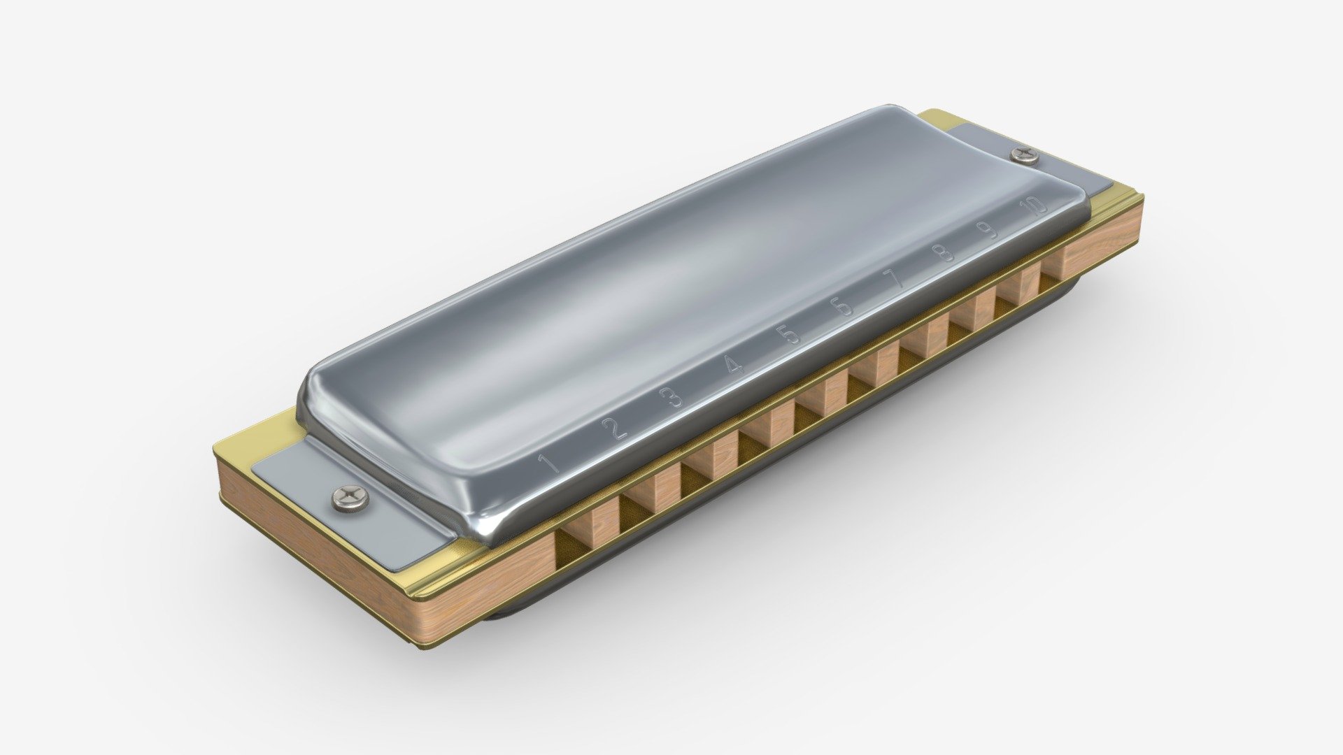 Diatonic harmonica Buy Royalty Free 3D model by HQ3DMOD (AivisAstics