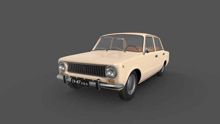 1970 soviet car Vaz 2101 3D Model