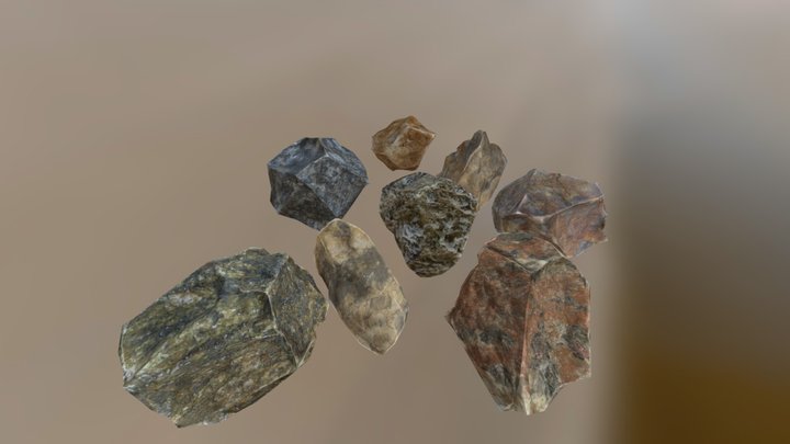 Rocks Metallic Pack 3D Model