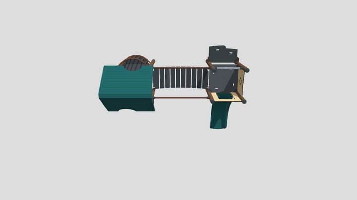 Cầu trượt kết hợp cây cầu và tòa tháp 3D Model