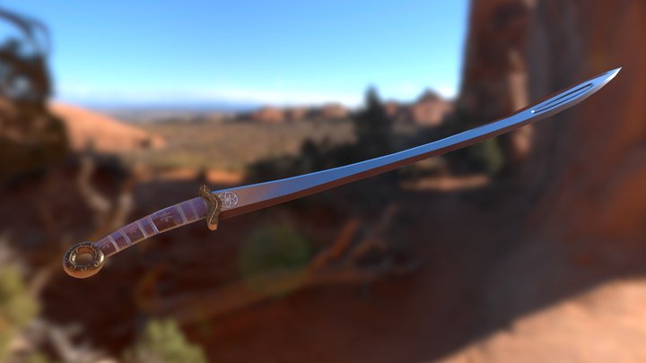 Curved Sword 3D Model