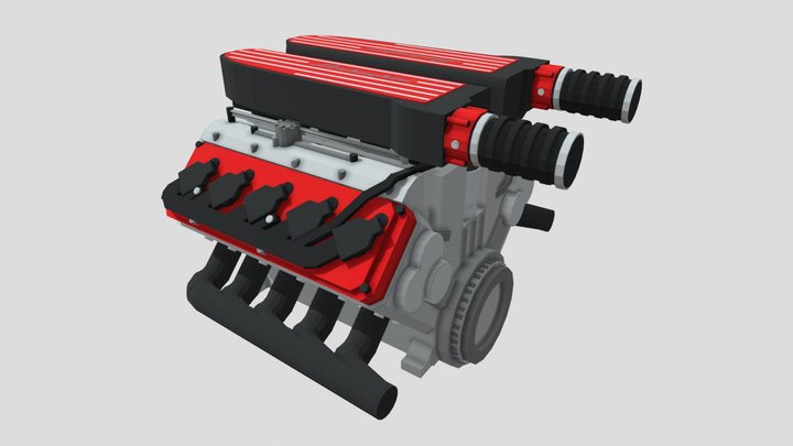 Sesto Elemento 5.2-liter V10 Engine • Blockbench 3D Model