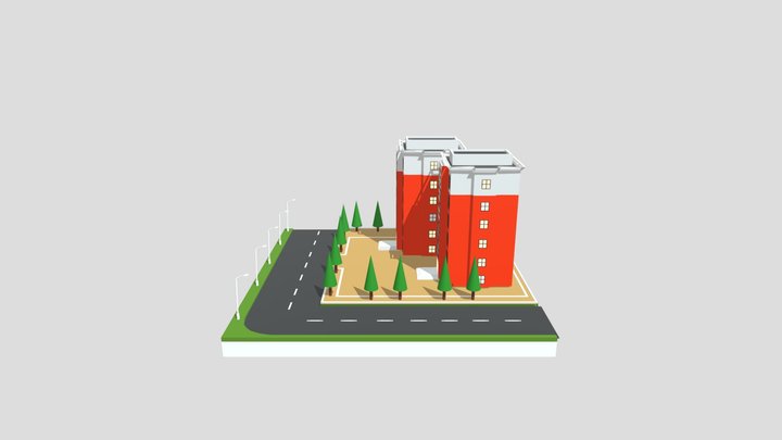 Isometric building 3D Model