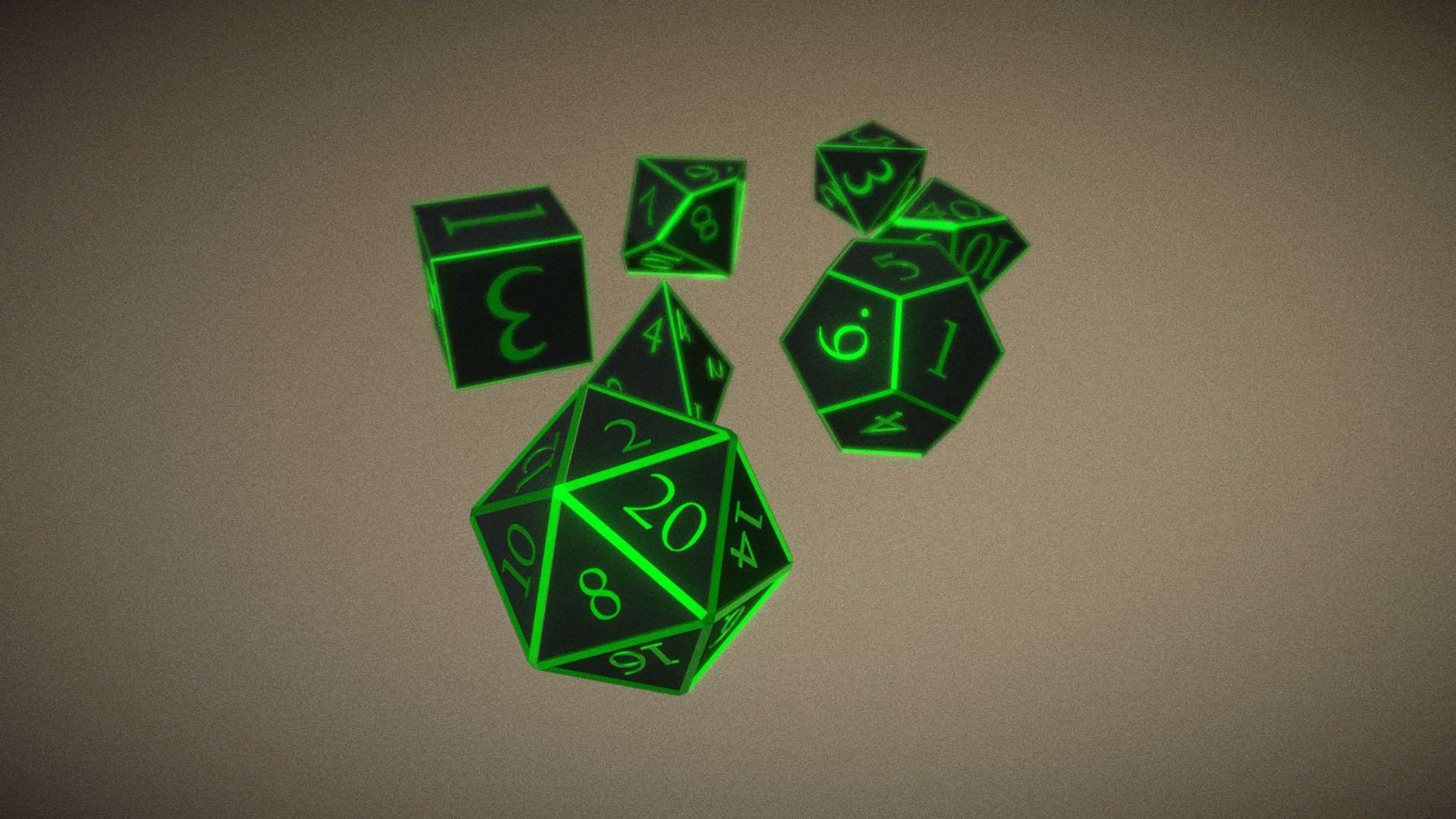 RPG Dice Set 3D model by Jakob Pihl (JakobPihl) [44b938f] Sketchfab