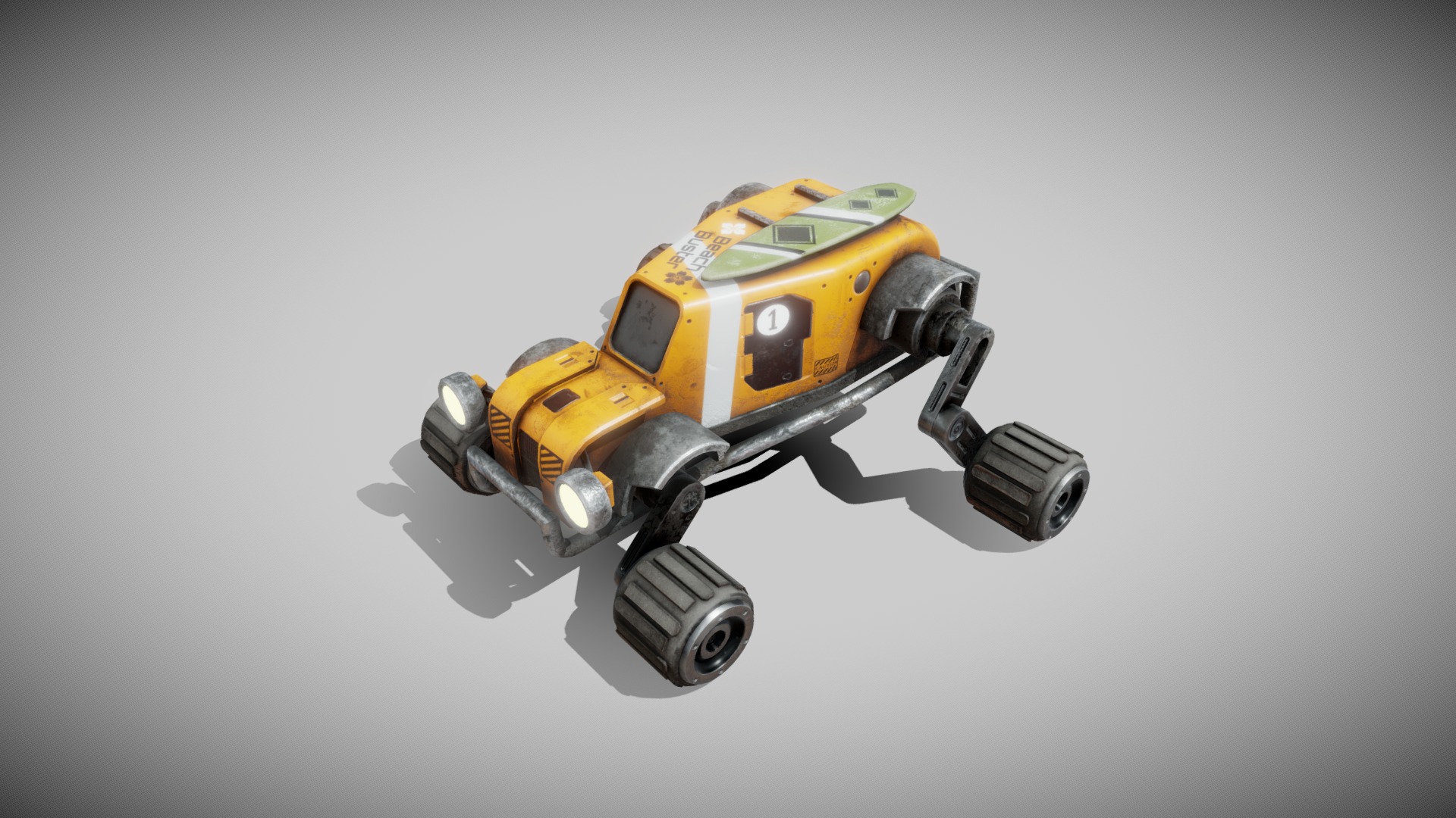 3D model Future Dune Buggy - This is a 3D model of the Future Dune Buggy. The 3D model is about a toy car on a white surface.