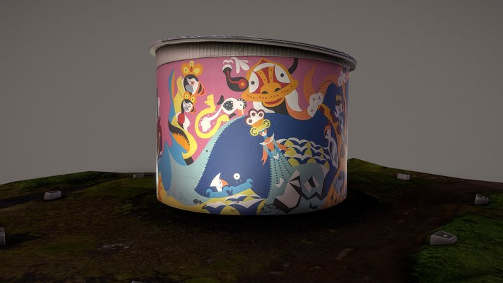 Uppspretta - Water Tower Mural in Reykjanes 3D Model