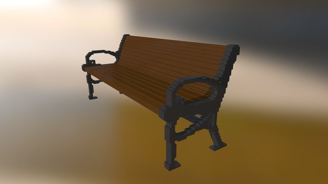 Victorian Voxel Bench 3D Model