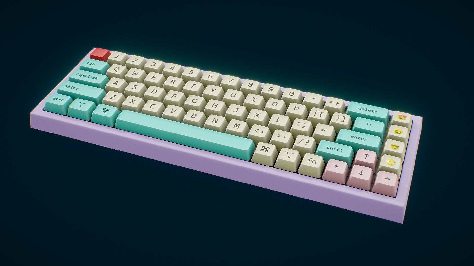 Mechanical Keyboard Aesthetic Download Free 3D model by M.Reslan