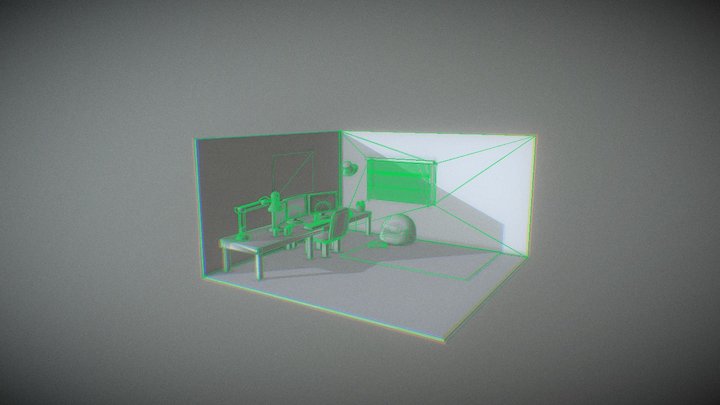 Low Poly Room 3D Model