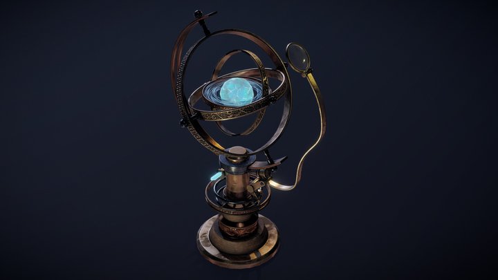 Fantasy Crystal Gyroscope 3D Model