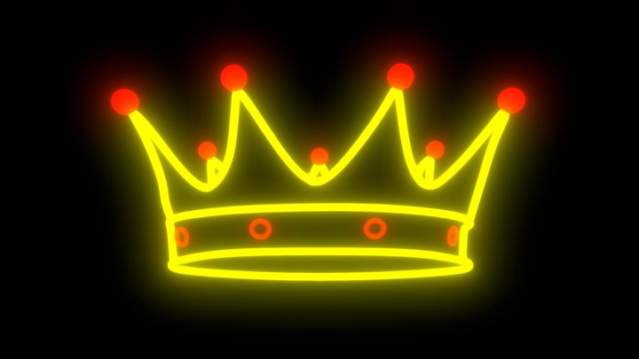 KING CROWN-Neon Sign Wild Animal. 3D Model