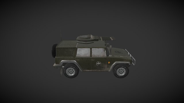 Army Vehicle Low Poly 3D Model