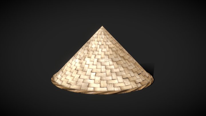 Conical Rice Farmer Hat 3D Model