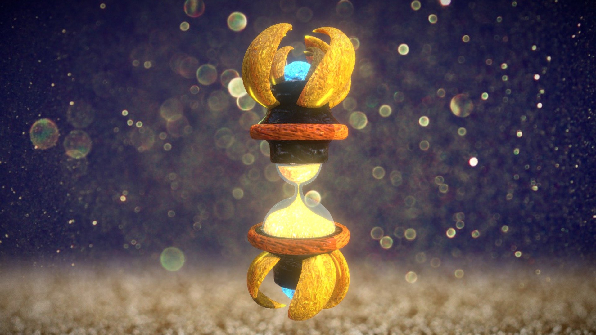 GoldSand Hourglass (magic items) 3D Model.