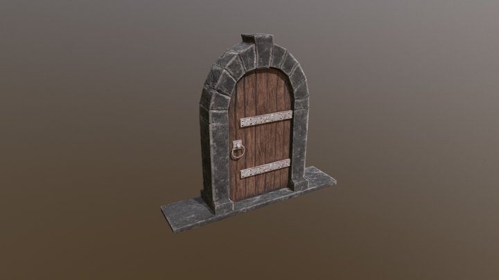 Dungeon Door Lowpoly 3D Model