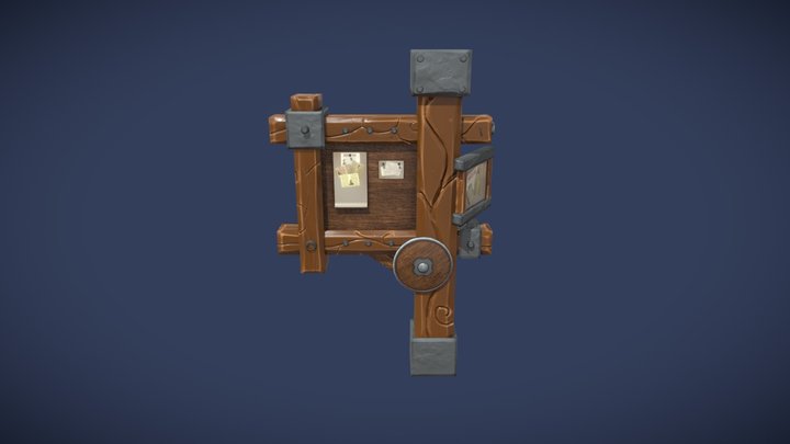 Medieval fantasy Billboard 3D Model