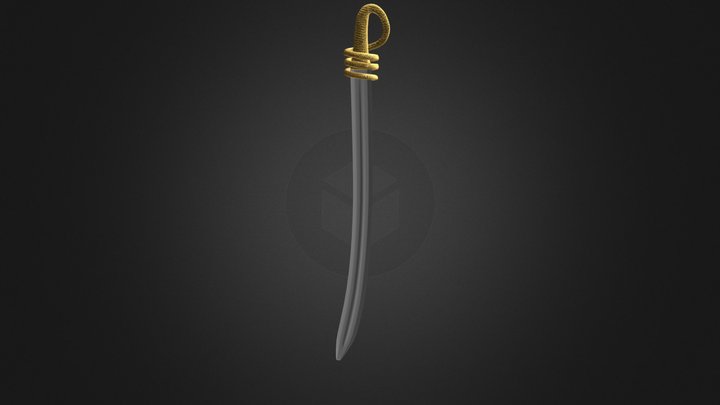 Desert Themed Sword with a snake guard 3D Model