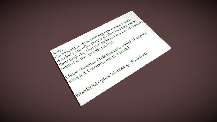 Note- To Game Makers – Free 3D Model STL