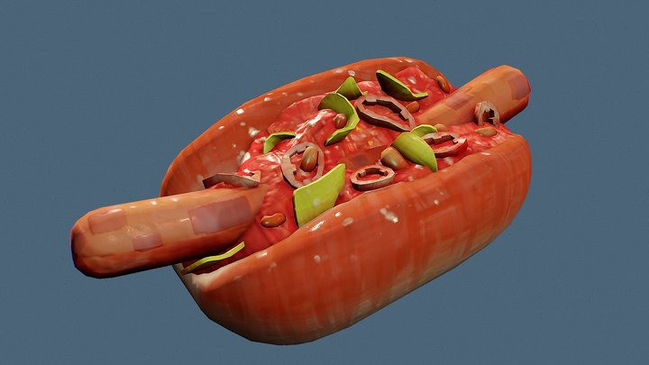 Hot Dog 3D Model