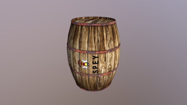 Wooden Barrel 3D Model