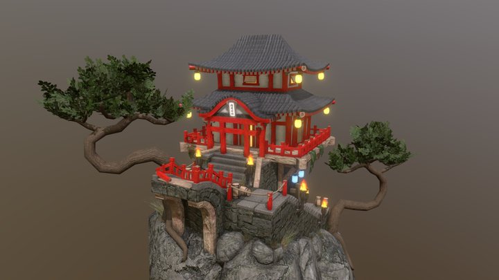 Shrine Diorama 3D Model