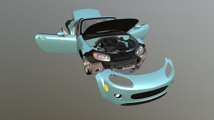Real Car 10 Separated Parts 3D Model