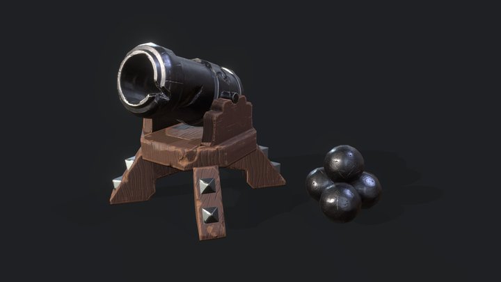 Stylized Cannon 3D Model