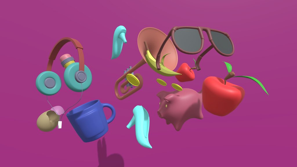 Pastel Floating Everyday Objects