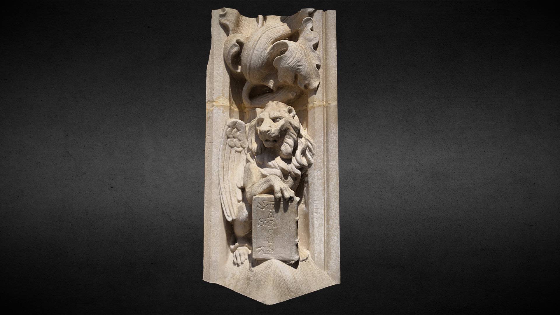 3D model Rhoaarr - This is a 3D model of the Rhoaarr. The 3D model is about a stone carving of a lion.