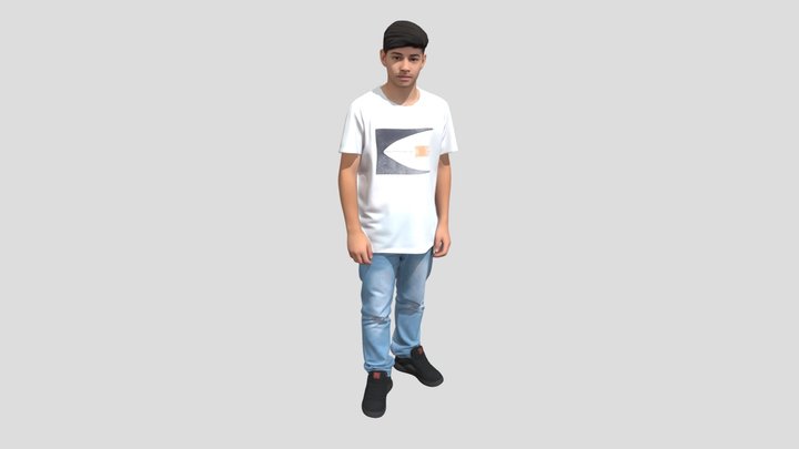 Casual Portrait in White T-Shirt – Modelo 3D gratuito STL