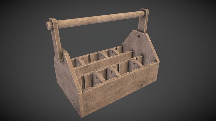Wooden Toolbox 3D Model