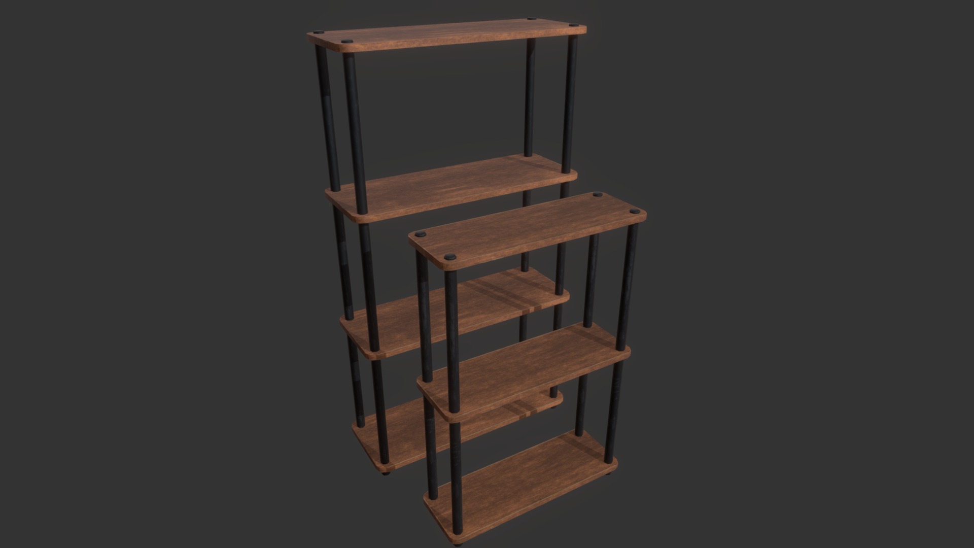 3D model Open Bookshelf - This is a 3D model of the Open Bookshelf. The 3D model is about a wooden chair with a cushion.