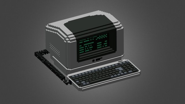 ASCII Voxel Terminal 3D Model